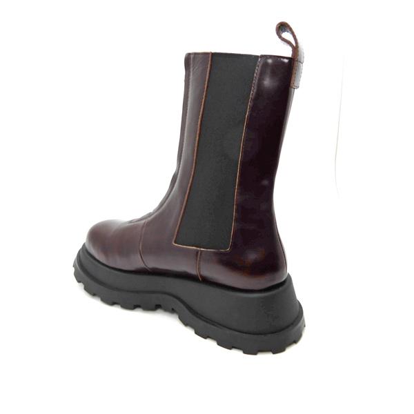 MANA（マナ） ブーツ レディース サイドゴア 厚底 茶 革 ショート