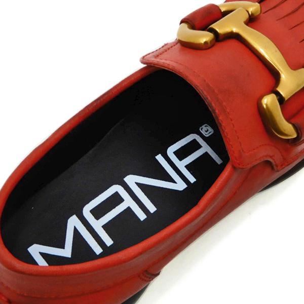 MANA（マナ） 靴 レディース ヴィンテージ ビット シューズ 赤 革