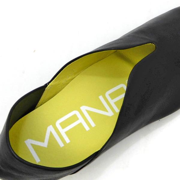MANA（マナ） バブーシュ 黒 レディース 人気 ぺたんこ 革 日本製 MANA
