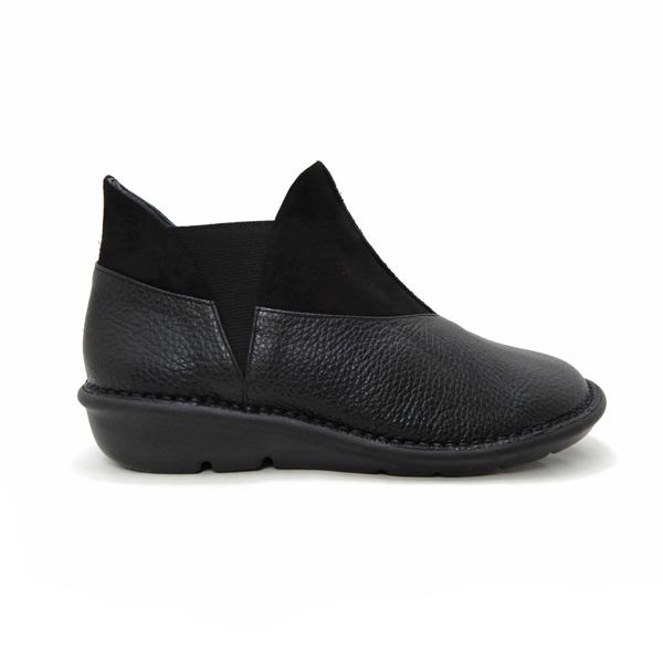 MONET（モネ） サイドゴア ブーツ 本革 レディース 幅広 黒 日本製