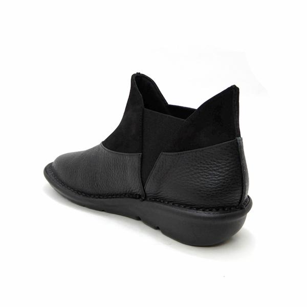 MONET（モネ） サイドゴア ブーツ 本革 レディース 幅広 黒 日本製