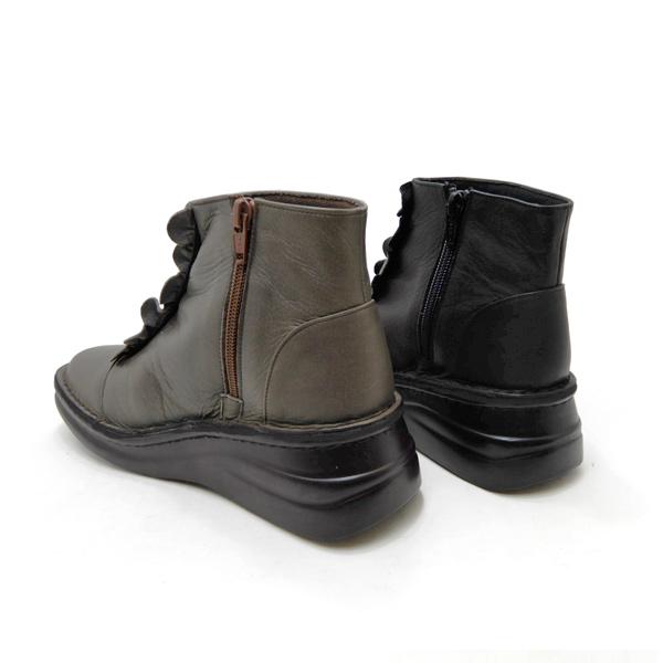 セール【18,480円の品】ショート ブーツ レディース 本革 黒 日本製