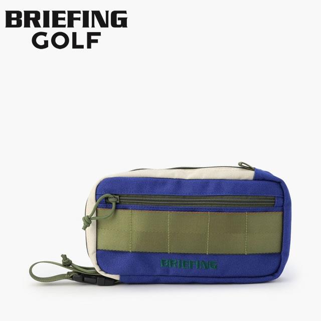 即納 BRIEFING GOLF ブリーフィング ゴルフ   RECTANGLE POUCH WL レクタングル ポーチ ウッドランド BLUE×IVORY  メンズ レディース BRIEFING GOLF（ブリーフィングゴルフ） ブリーフィング ゴルフ