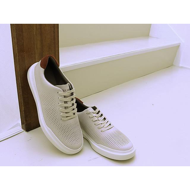 machino ！COLE HAAN/ホワイト レザー ブローグシューズ COLE HAAN（コールハーン） GRANDPRO Rally Laser Cut Sneaker