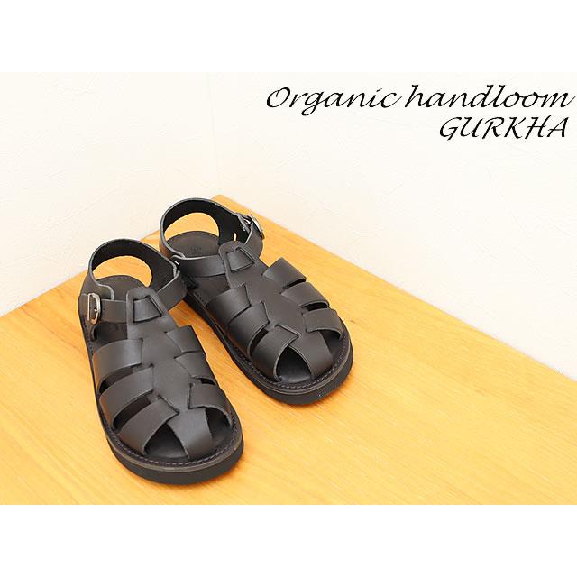 Organic handloom オーガニックハンドルーム GURKHA グルカ BLACK ブラック メンズ レディース コンフォート レザー サンダル  国産 日本製 返品交換送料無料 Organic handloom オーガニックハンドルーム GURKHA グルカ BLACK
