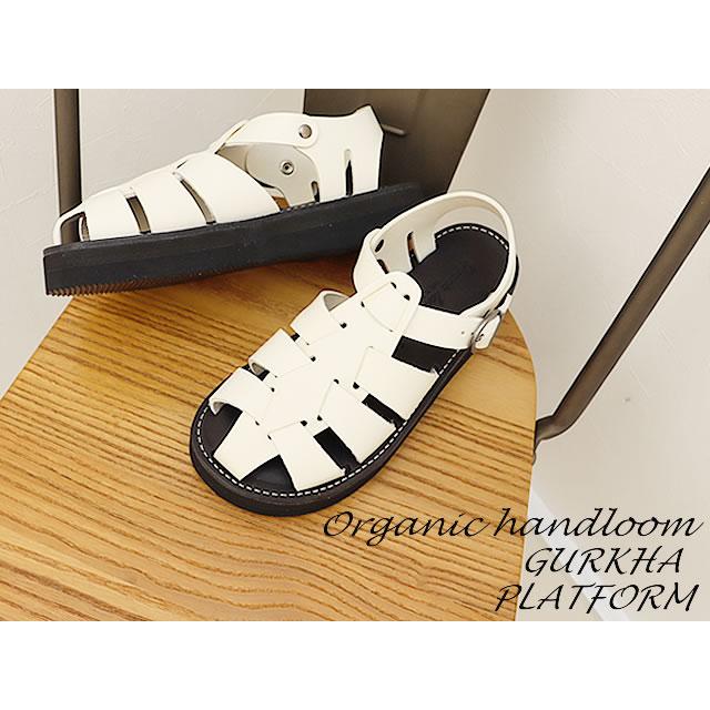 Seed（シード） organic handloom （オーガニックハンドルーム） 靴・シューズ サンダル GURKHA PLATFORM （グルカプラットフォーム） 【オフホワイト】 OH023010 レザー ストラップ 厚底 レディース 女性用 白 25 {SK} Organic handloom オーガニックハンドルーム GURKHA PLATFORM グルカ