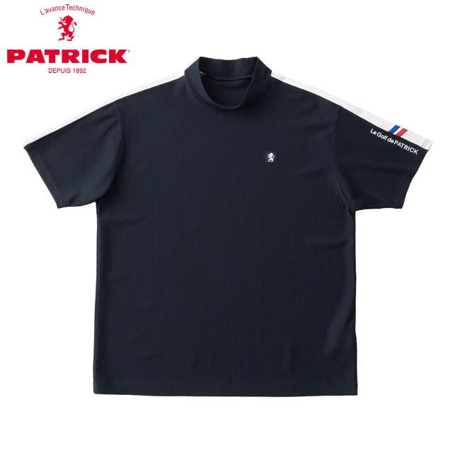 PATRICK GOLF パトリック ゴルフ メンズ  プラスリッチメッシュモックネック NVY ネイビー 半袖シャツ ショートスリーブ 吸汗速乾 UVカット 返品交換送料無料 PATRICK（パトリック） PATRICK GOLF ゴルフ メンズ プラスリッチ