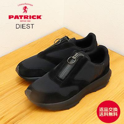 PATRICK パトリック DIEST ディースト BLK ブラック  Vibram ビブラム 撥水 返品交換送料無料 PATRICK（パトリック） DIEST ディースト BLK ブラック Vibram