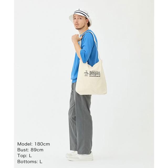 Penguin by Munsingwear ペンギン バイ マンシングウェア 2WAY Tote Bag ツーウェイ トートバッグ WHITE ホワイト キャンバス  ゴルフ 正規取扱店の画像