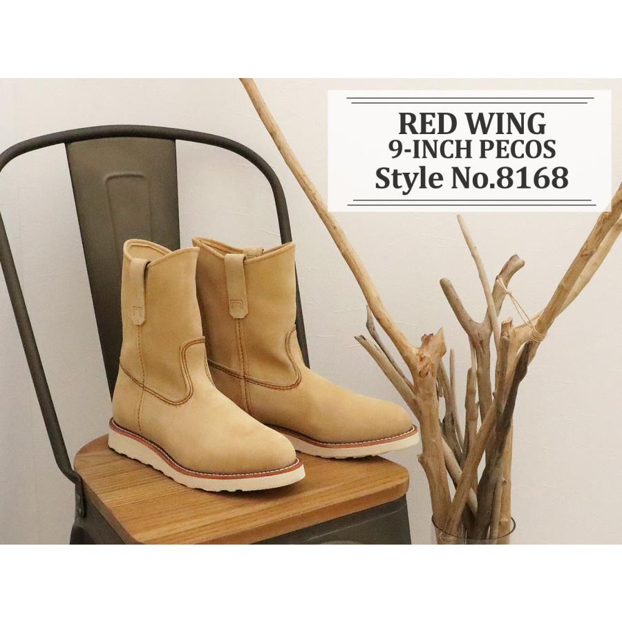 RED WING レッドウィング 8168 9-INCH PECOS 9インチ ペコス クッションソール HAWTHORNE ABILENE ROUGHOUT ホーソーン アビリーン ラフアウト返品交換送料無料の画像