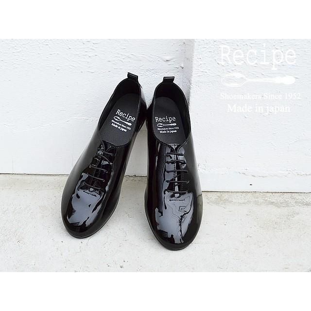 Recipe（レシピ） レースアップシューズ E BLK エナメルブラック 靴