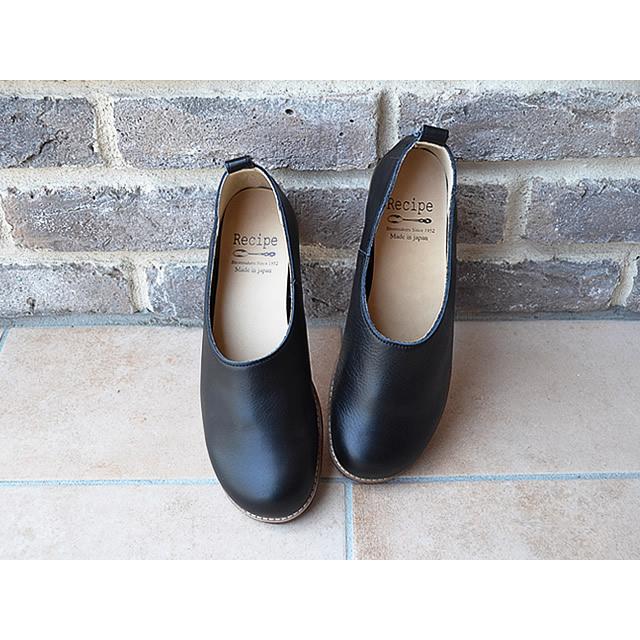 Recipe レシピ RP244 スリッポン BLK ブラック スリップオン 靴 レディース シューズ 返品交換送料無料 rp244