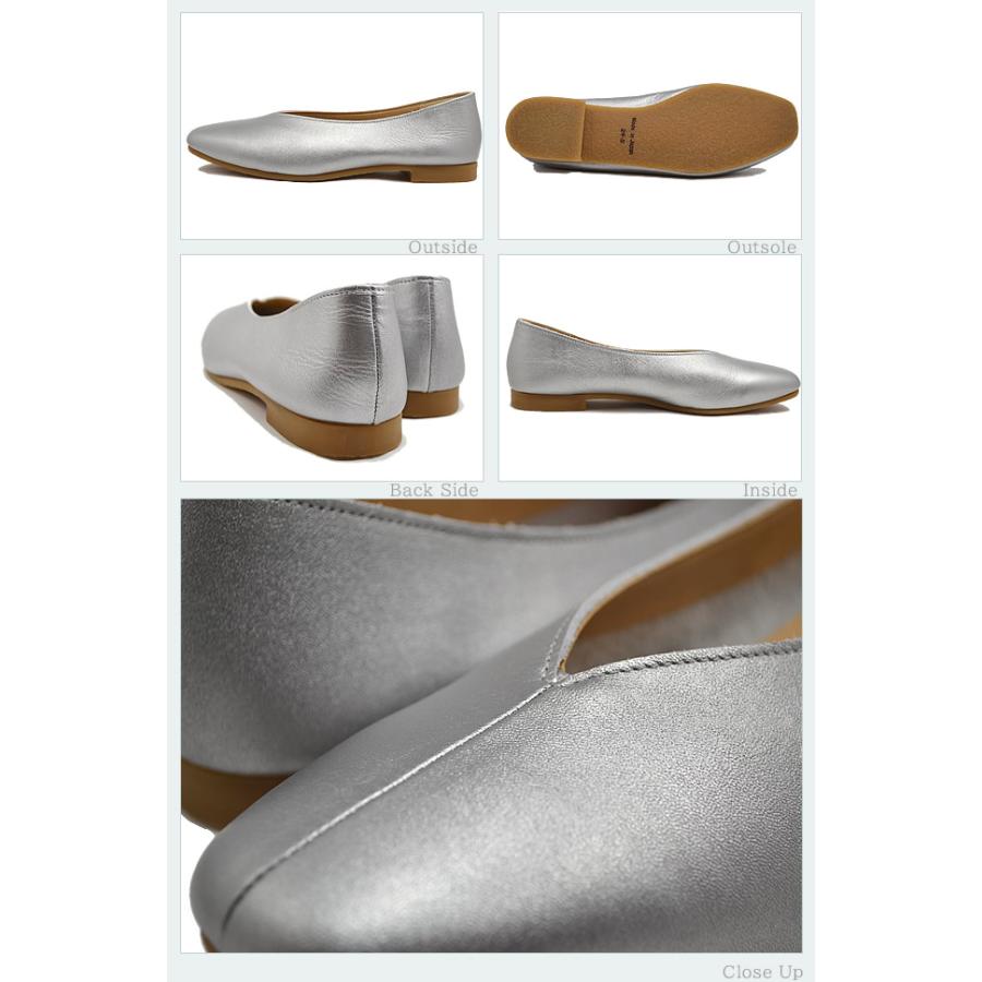Recipe（レシピ） RP-267 Vカットスクエア SLV シルバー スリッポン
