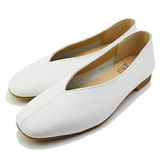 Recipe（レシピ） RP-267 Vカットスクエア WHT ホワイト スリッポン