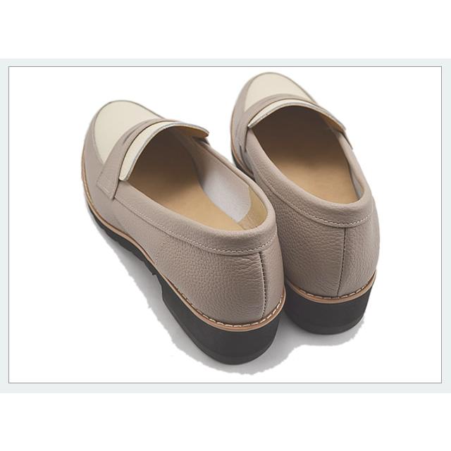 【返品交換送料無料】Recipe レシピ RP-309　ローファー　IVC アイボリーコンビ（グレージュ） 靴 レディース シューズ 軽くて柔らかい　日本製 Recipe（レシピ） RP-309 コインローファー IVC アイボリーコンビ