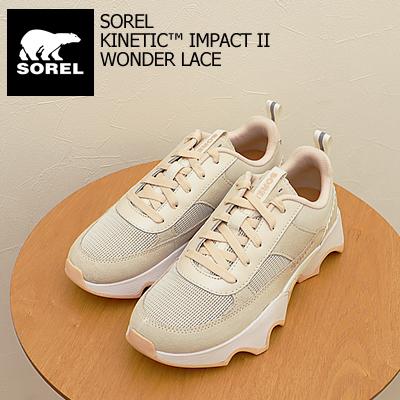 SOREL ソレル レディース KINETIC IMPACT II WONDER LACE キネティック インパクト2 ワンダー レース パールセント, チョーク スニーカー 返品交換送料無料 SOREL（ソレル） レディース KINETIC IMPACT II WONDER LACE