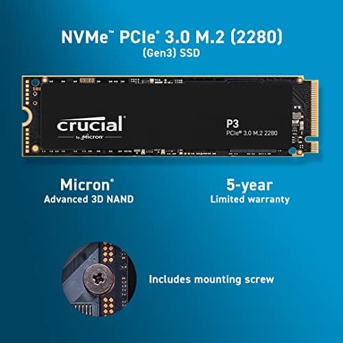 Crucial P3 4TB M.2 PCIe Gen3 NVMe Internal SSD - Up to 3500M・・・｜968｜02