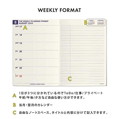 手帳 2024 ハイタイド 2024年3月始まり (4月始まり対応) ミニットマネージャー (A5 レフト ウィークリー・・・｜968｜04