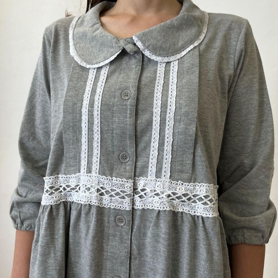 出産準備に！La mere マタニティパジャマ　授乳口　妊婦服　長袖　ズボン　ウエスト調整　前開き　レース付き　産前　産後 |  | 05