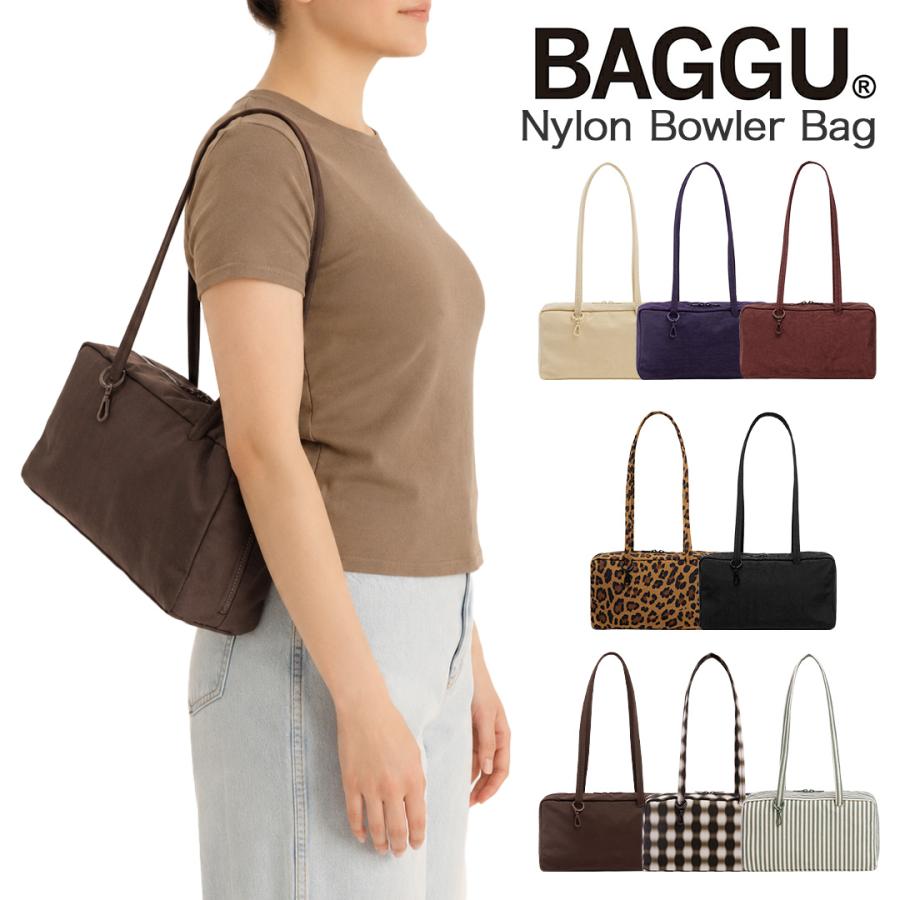 BAGGU ナイロンボウラーバッグ ブラウン BAGGU（バグゥ） ショルダーバッグ ハンドバッグ Nylon Bowler Bag