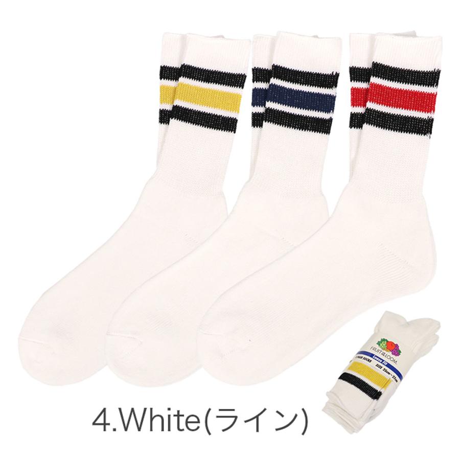 3足セット FRUIT OF THE LOOM ライン ソックス 無地 ルーズフィット