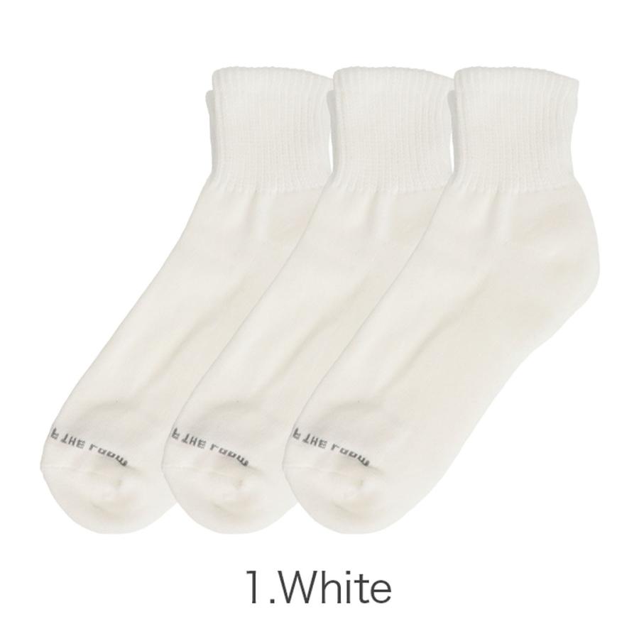 3足セット フルーツオブザルーム ソックス 無地 メンズ 靴下 FRUIT OF THE LOOM クルー ショート 25〜27cm相当 クォーター 白 黒 厚め | FRUIT OF THE LOOM | 04