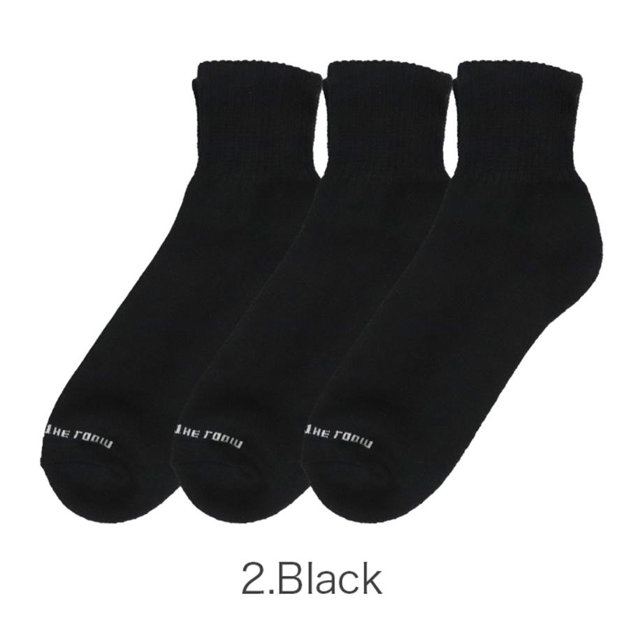 3足セット フルーツオブザルーム ソックス 無地 メンズ 靴下 FRUIT OF THE LOOM クルー ショート 25〜27cm相当 クォーター 白 黒 厚め | FRUIT OF THE LOOM | 05