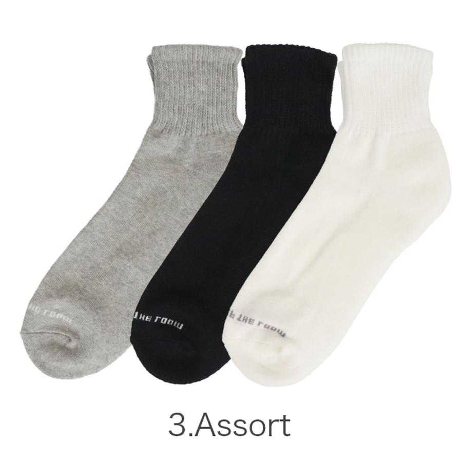 3足セット フルーツオブザルーム ソックス 無地 メンズ 靴下 FRUIT OF THE LOOM クルー ショート 25〜27cm相当 クォーター 白 黒 厚め | FRUIT OF THE LOOM | 06