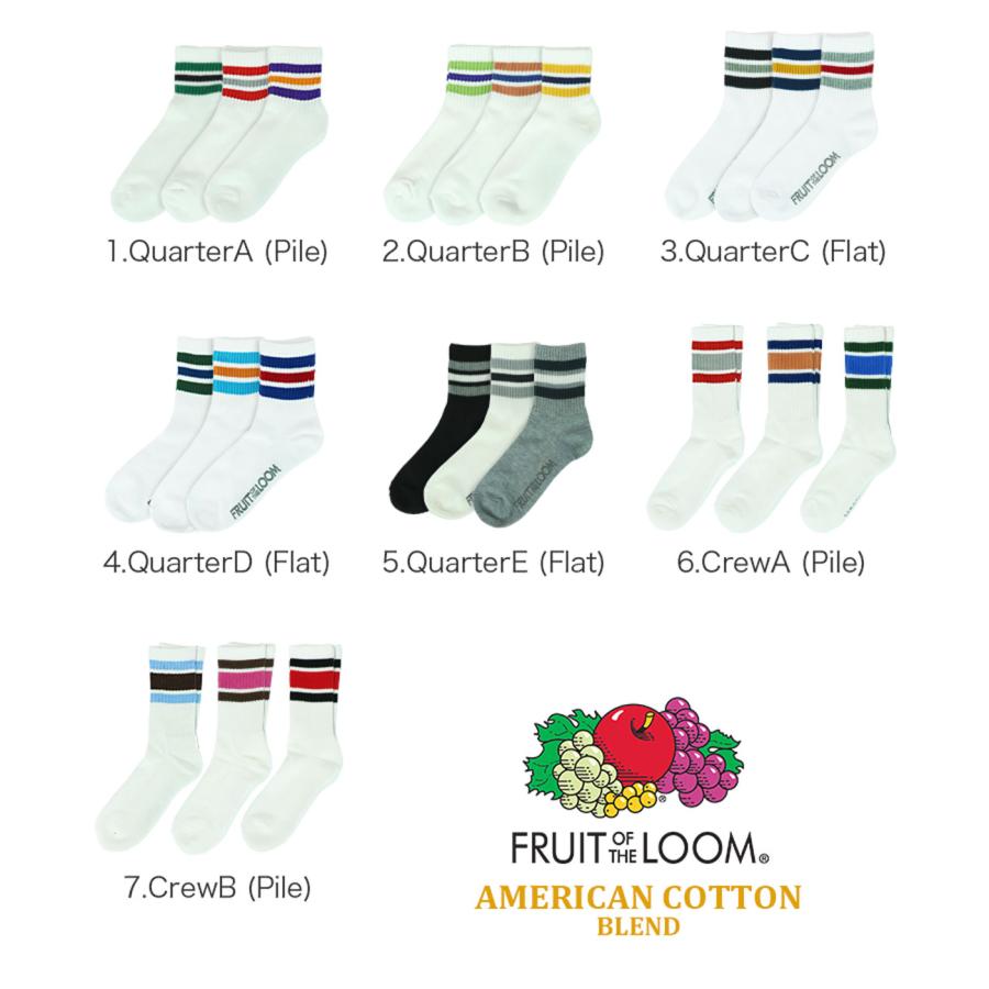 FRUIT OF THE LOOM 3足セット ライン ソックス レディース