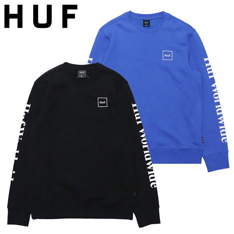 HUF ハフ トレーナー スウェット メンズ ESSENTIALS DOMESTIC CREW ボックスロゴ オシャレ スケーター｜99headwearshop