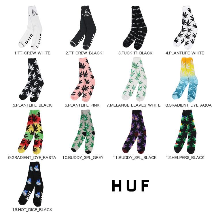 HUF ハフ ソックス 靴下 メンズ トリプルトライアングル ファックイット プラントライフ ダイス ラスタ ストリート スケーター クルーソックス 総柄 植物｜99headwearshop｜30