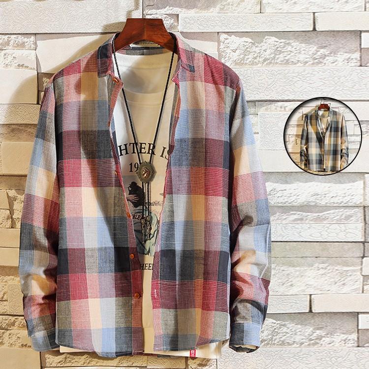 カジュアルシャツ メンズ 長袖 シャツ 開襟シャツ チェック柄 ワイシャツ 長袖シャツ トップス ストリート系 40代 50代 セール Qmt 99mate 通販 Yahoo ショッピング