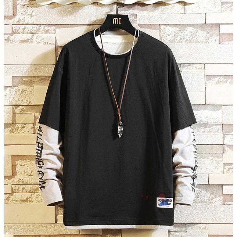 Tシャツ メンズ 長袖 ティーシャツ ロングtシャツ 重ね着風 ロンt 無地 カジュアル トップス お兄系 おしゃれ Qmt 99mate 通販 Yahoo ショッピング
