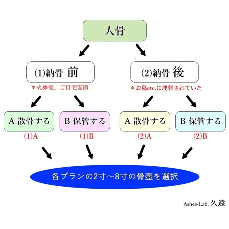 骨壺7寸 粉骨【人骨／(1)納骨前／A散骨目的】ご遺骨パウダー加工 パウダー化 ご遺灰  墓じまい 手元供養 分骨 お墓引っ越し ペット 無害化 無害処理｜9on｜02