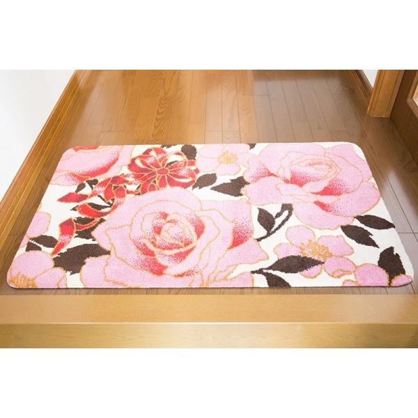風水「flower」玄関マット【北向き玄関マット】開運サイズ（48cm×81cm) 00101A&amp;C 通販 Yahoo!ショッピング