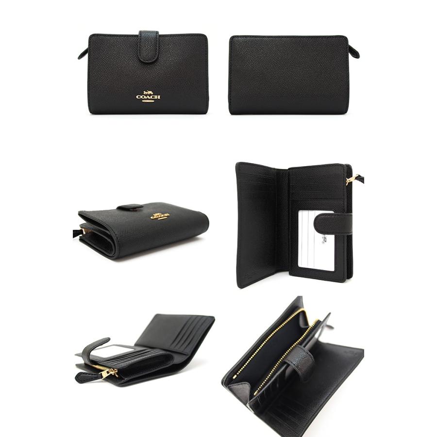 Coach コーチ 二つ折り財布 Black 27968 ミディアム コーナー ジップ ウォレット ミニ財布 コーチ 財布 レディース 0191202474932 アクアベース 通販 Yahoo ショッピング