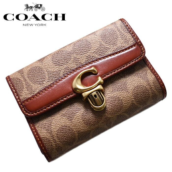 COACH コーチ 二つ折り財布 ベージュ/ブラウン C6728 ストゥディオ ミディアム シグネチャー ミニ財布 コーチ 財布 レディース  :0195031396175:アクアベース - 通販 - Yahoo!ショッピング