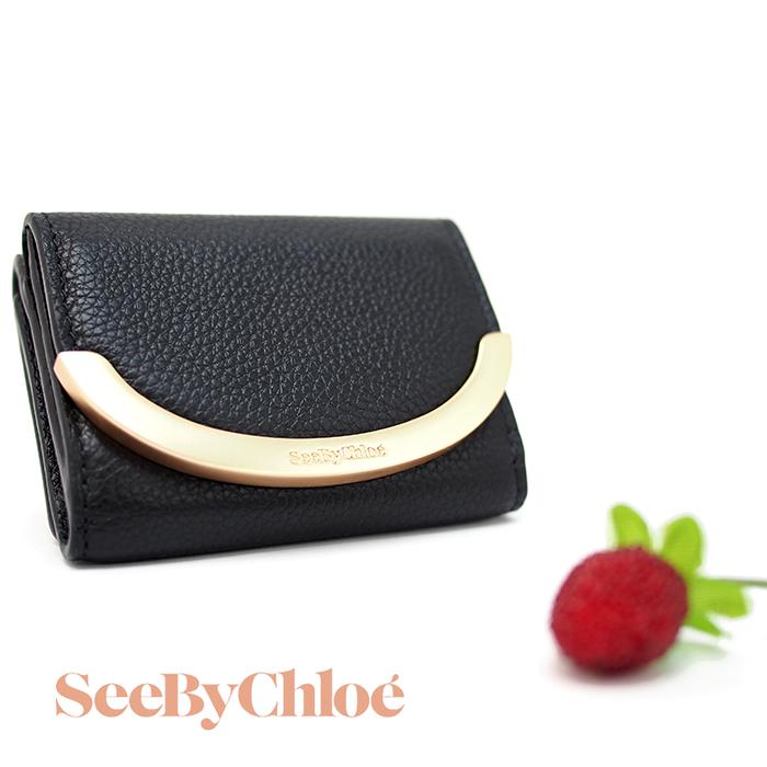 SEE BY CHLOE シーバイクロエ 三つ折財布 ブラック CHS19AP891349 001