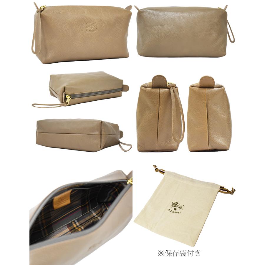 IL BISONTE イルビゾンテ レザーコスメポーチ 化粧ポーチ SCA012 全5色