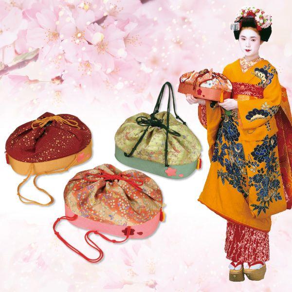 舞妓さんの巾着かご 【お取り寄せ商品】 ちりめん素材のお稽古バッグ