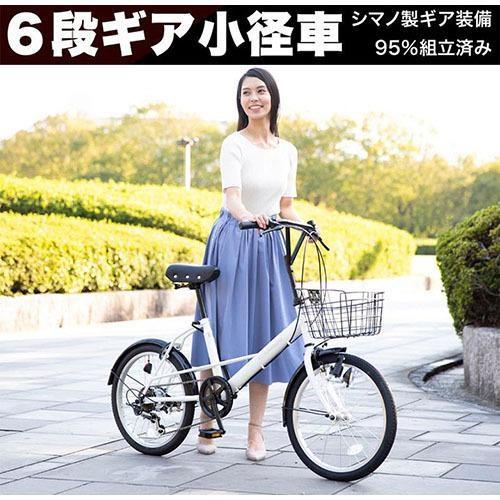 自転車 サイクル 21テクノロジー 20インチ シマノ製ギア 6段変速 カゴ 