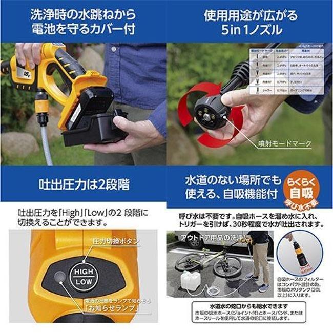 KYOCERA 高圧洗浄機 BPW-1800L1 電池パック・充電器付き KYOCERA（京セラ） キョウセラ 高圧洗浄機 BPW-1800L1 電池パック