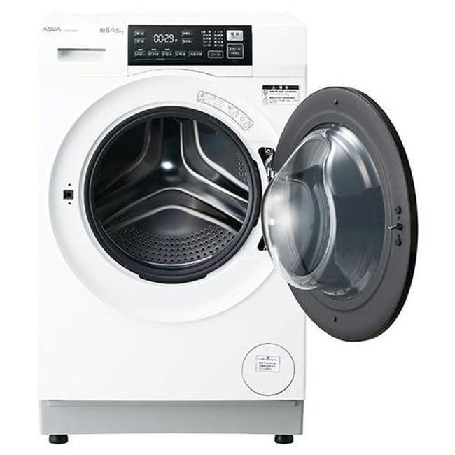 アクア 洗濯機(ドラム式 8.0kg〜) AQW-D8A-R-W ホワイト まっ直ぐドラム ドラム式洗濯乾燥機 ドラム洗濯機 洗濯機 ドラム式の画像