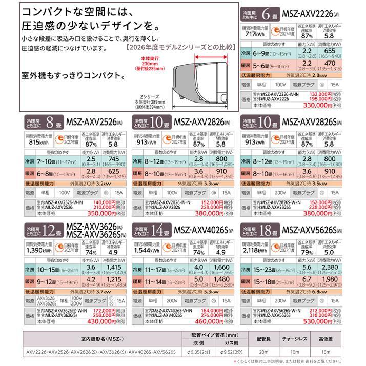 三菱（MITSUBISHI） エアコン(〜2.8kw) MSZ-AXV2526 AXVシリーズ 