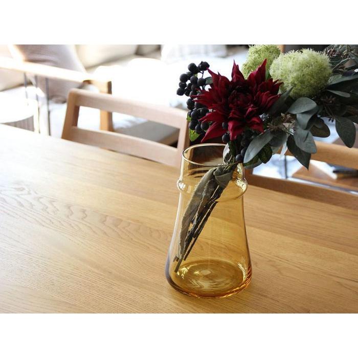 フラワーベース エボニー L アンバー ガラス 透明 花瓶 : a.depeche