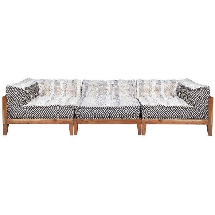 ブロックマルチ ソファ レフト コーナー マック ホワイト コットン インド 幅80cm 幅80cm 高さ45cm  2022ss BMS adepeche アデペシュの画像