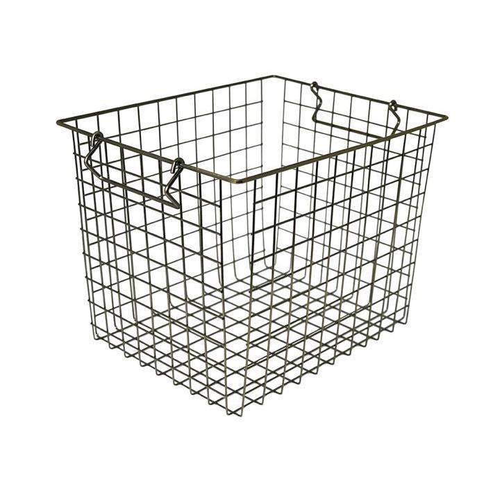 スチール ストレージ バスケット 001 steel storage basket 横幅26cm 奥行き32cm 高さ25cm アイアン