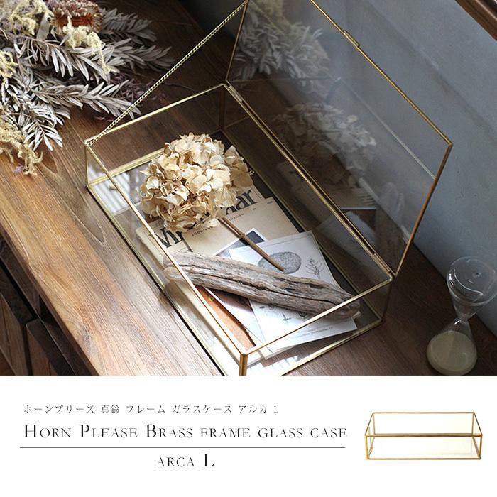 ホーンプリーズ 真鍮 フレーム ガラスケース アルカ L アンティーク調