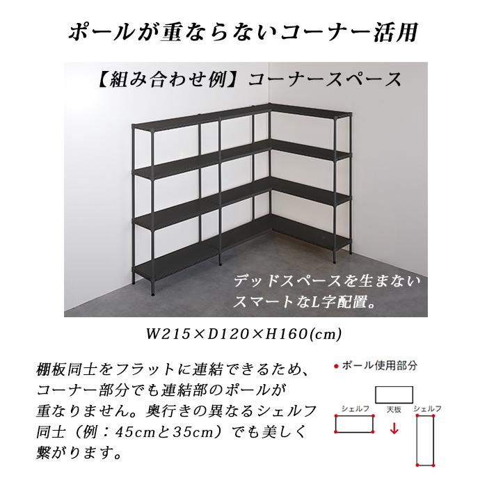 エレクターフラットシェルフ シェルフ ホワイト 幅60cm 奥行35cm ベーシックシリーズ_6
