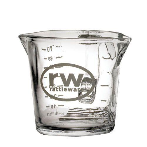 ラトルウェア ショットグラス 3オンス 取っ手 2注ぎ口 ロゴ入り : A